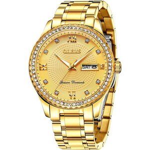 Diamond Luxury Stainless Steel Waterproof Quartz Fashion Wrist Watches for Men